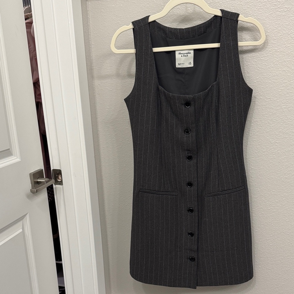 Abercrombie & Fitch Gray Pinstripe Mini Dress